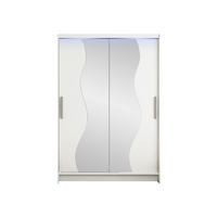 KLEIDERSCHRANK Miami S, mit RGB LED Beleuchtung - Silberfarben/Weiß, Holzwerkstoff/Kunststoff (120/200/58cm) - MIRJAN24