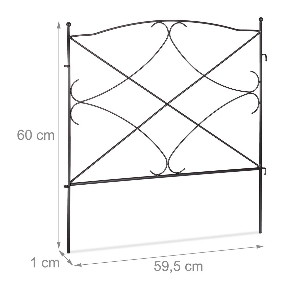 6XOPLOCENÍ postele - černá, kov (59.5/60/1cm) - Relaxdays