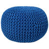 POUF Conrad 50/50/35 cm - Blau, Naturmaterialen/Textil (50/35/50cm) - Beliani