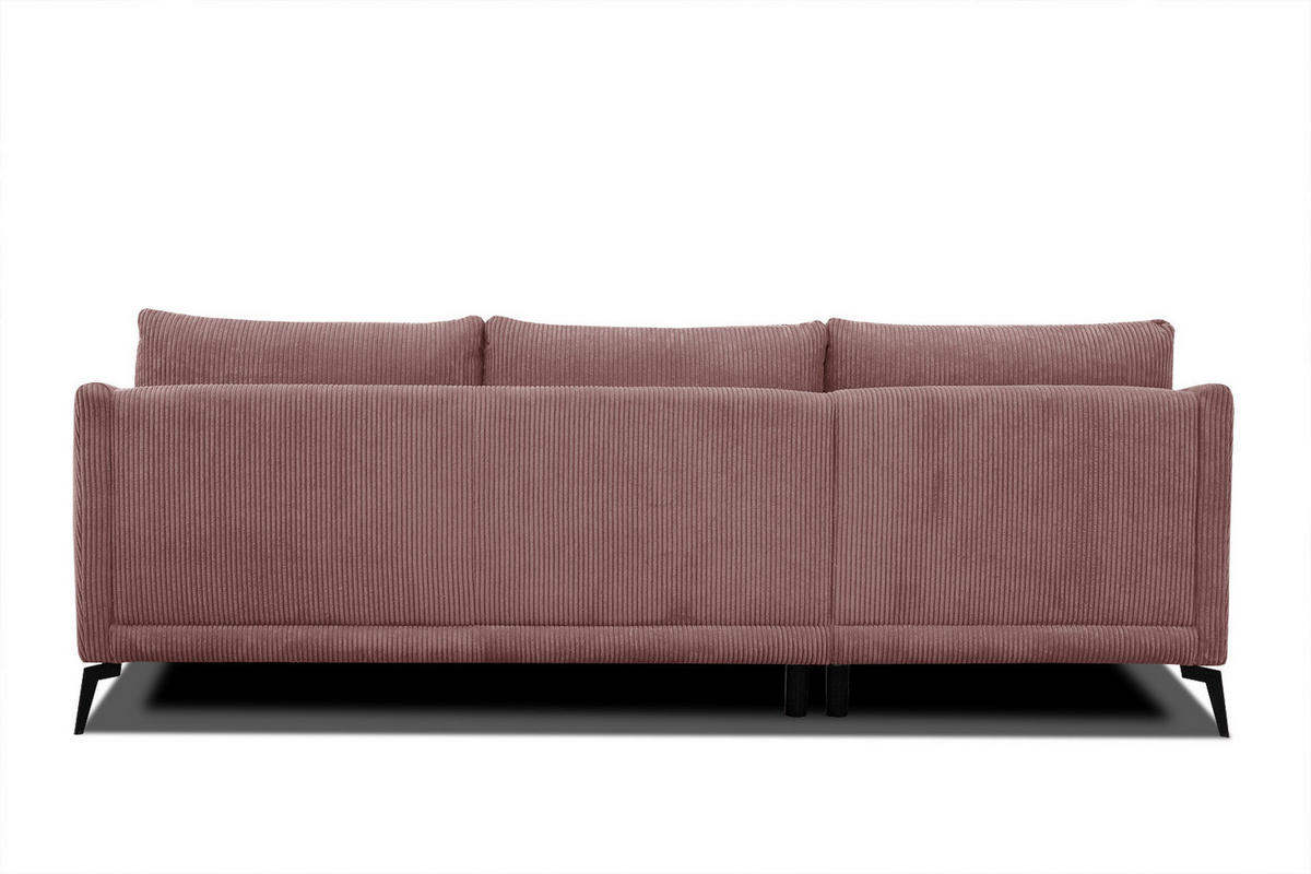 ECKSOFA VILT 4-Sitzer, altrosa - Schwarz/Altrosa, Holzwerkstoff/Textil (156/255cm) - Courtois Laville