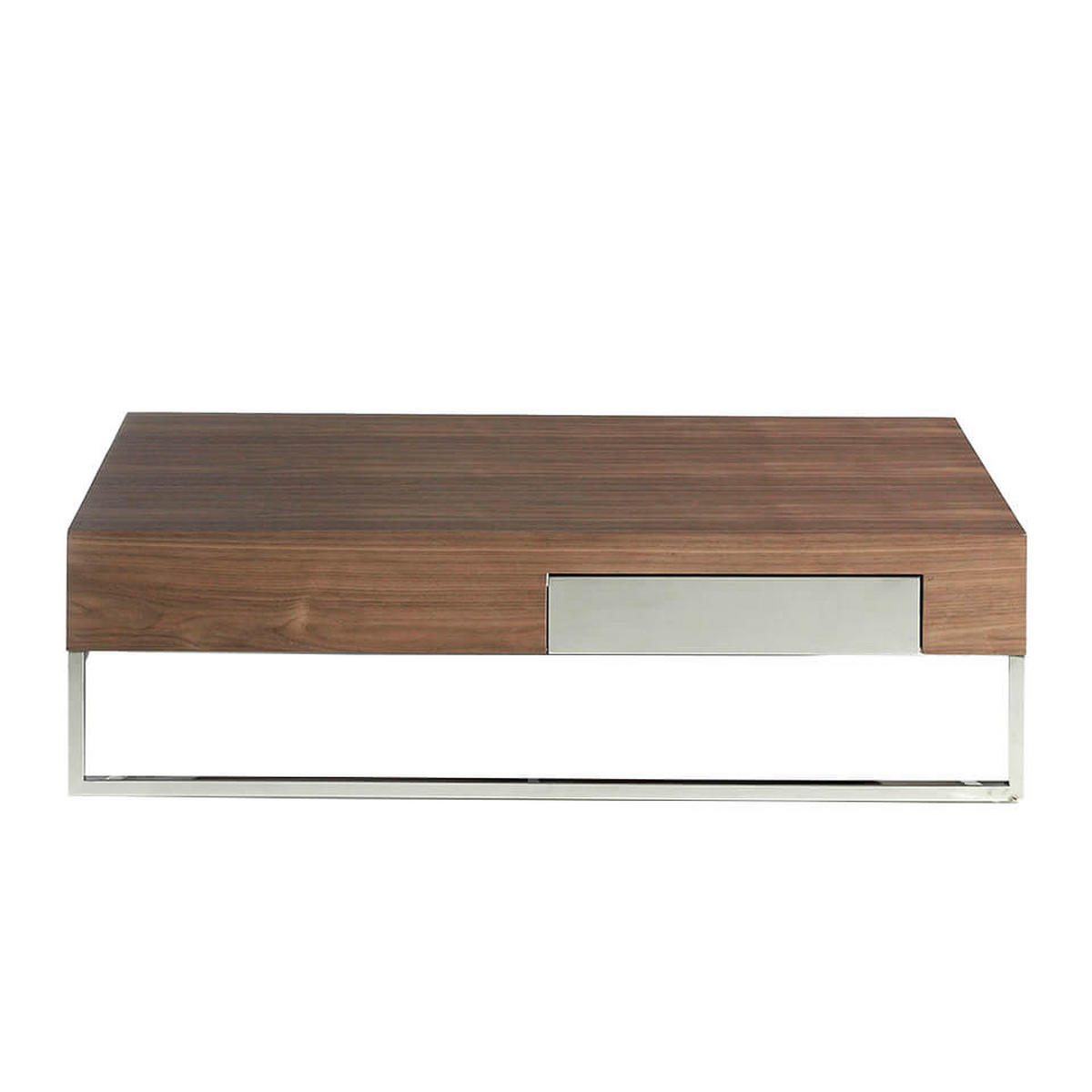 COUCHTISCH Rechteckig Walnuss , Stahl 120/70/33 cm - Edelstahlfarben/Nussbaumfarben, Holz/Metall (70/120/33cm) - ANGEL CERDA
