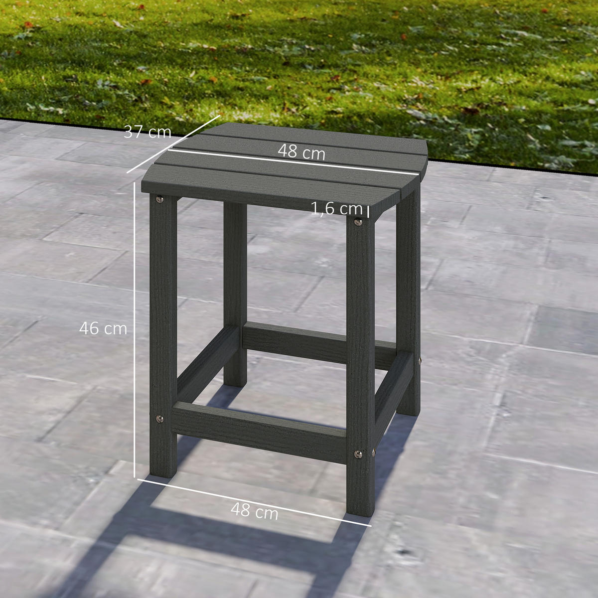 GARTENTISCH Grau 48.0/37.0/46.0cm - Grau, Kunststoff (48/37/46cm)