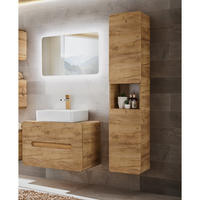 BADMÖBEL-SET 3-TLG. Luton-56 - Braun, Holzwerkstoff (130/200/46cm) - Lomado