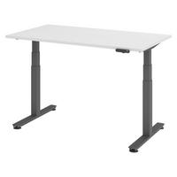 SCHREIBTISCH elektrisch XDSM 80/140/74 cm in Weiß/Graphitfarben - Graphitfarben/Weiß, Holzwerkstoff (80/140/74cm) - bümö