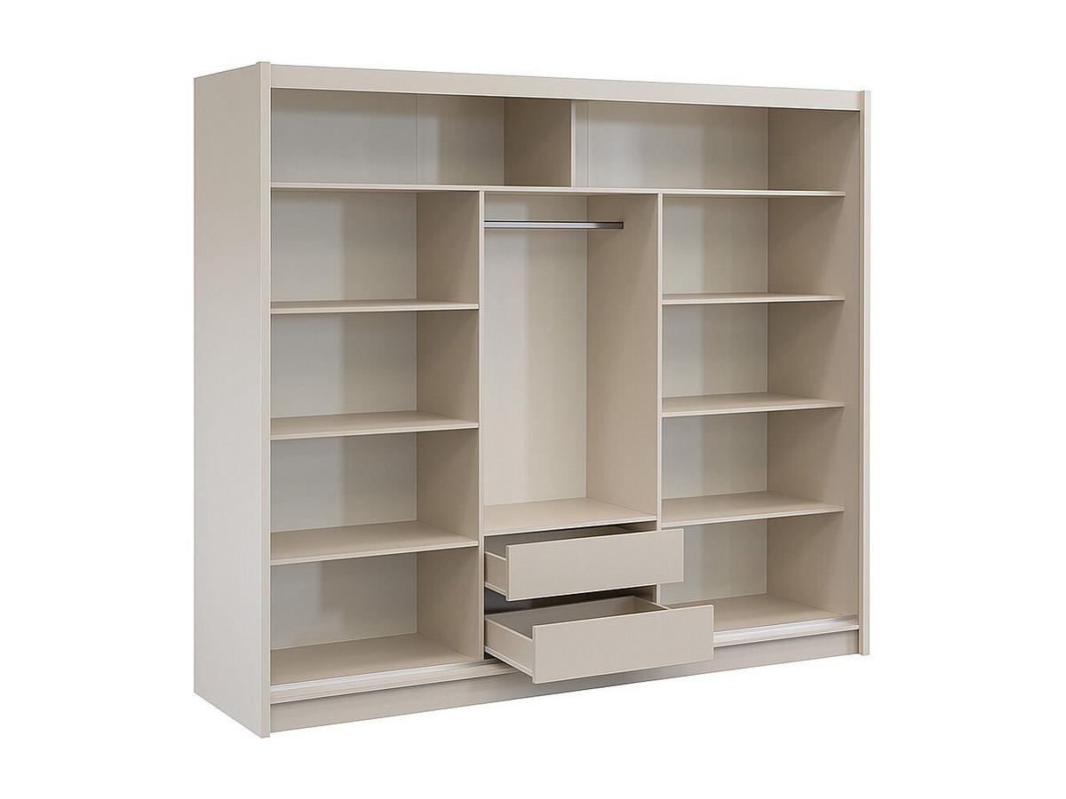 KLEIDERSCHRANK - 250 cm x 61 cm - holz - beige, naturfarben hell Calowi - Beige/Naturfarben, Holz (250/215/61cm) - Vente-Unique