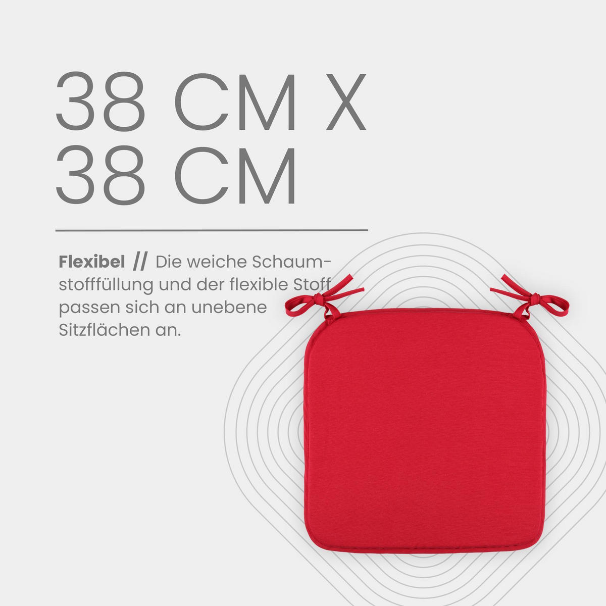 SKITZKISSEN Canvas 38x38cm Rot 2er-Pack - Bordeaux, Textil (38/38/2cm)