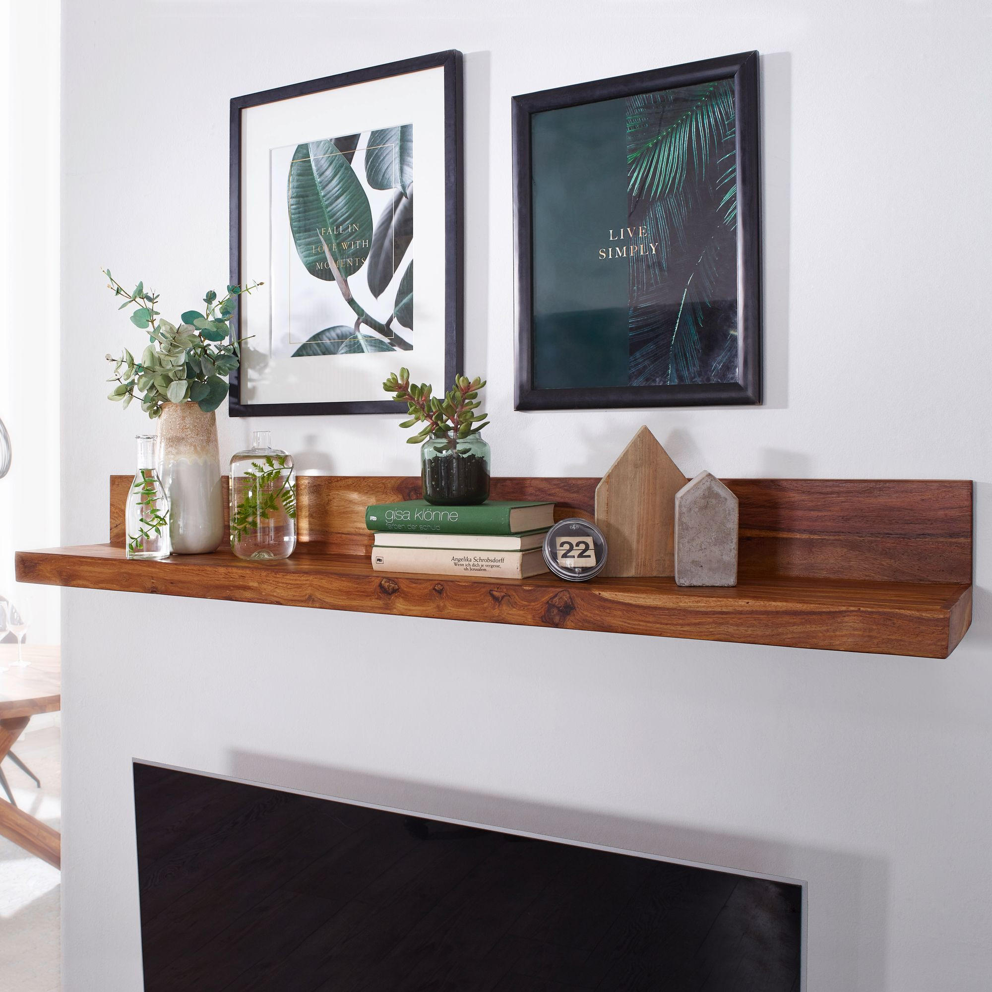 WANDREGAL NAKO Massivholz Flexibles Design Landhausstil, Braun 160x24x17 cm - Braun, Holz (160/17/24cm) - KADIMA DESIGN