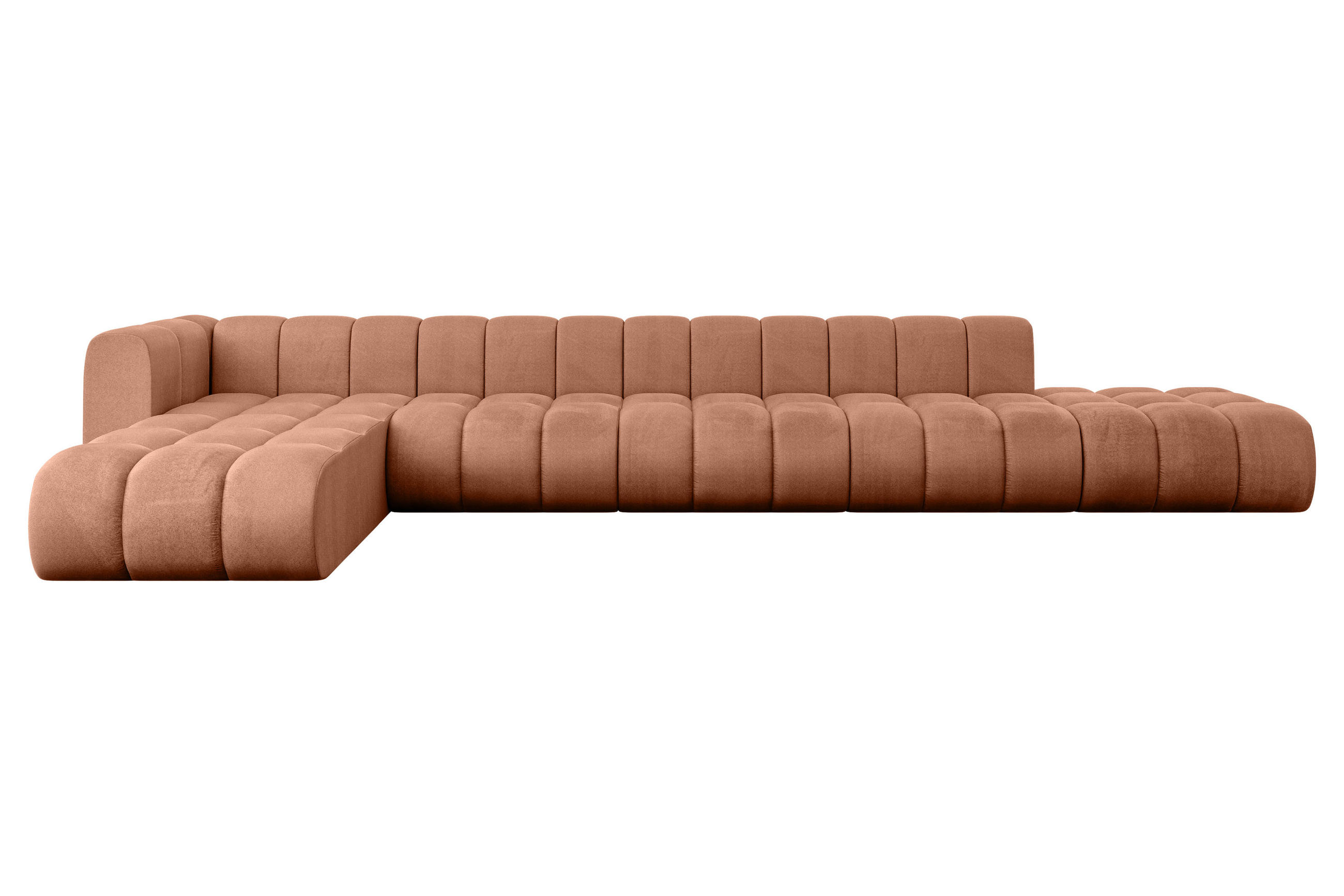 ECKSOFA modulares Sofa Zuvon-L3 - 478x177x70 cm Apricot - Koralle, Holzwerkstoff/Textil (478/177cm) - ALTDECOR