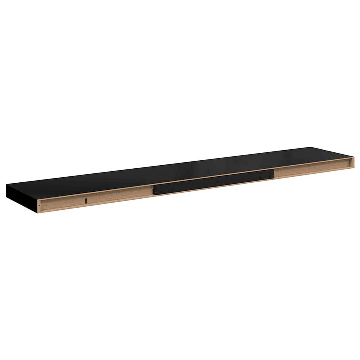WANDBOARD 120/23,5/3,8 cm aus MDF Schwarz Max. Belastbarkeit 10 KG - Schwarz, Holzwerkstoff/Metall (120/3.8/23.5cm) - vidaXL