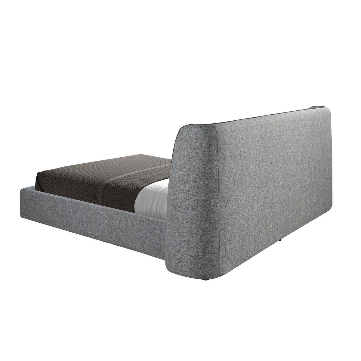 BETT Bett aus dunkelgrauem Stoff 231/239/104 cm - Grau, Textil/Metall (180/200cm) - ANGEL CERDA
