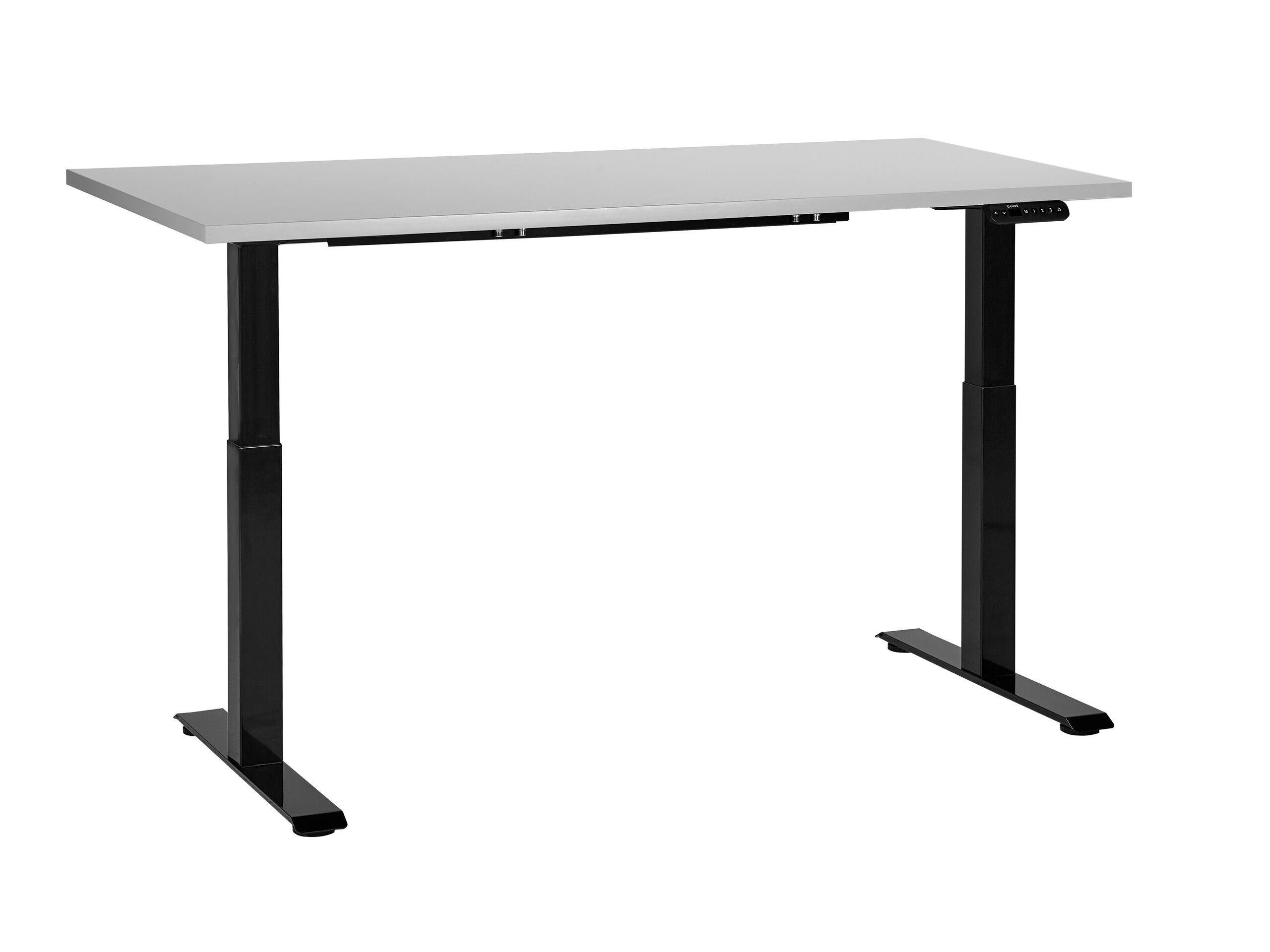 SCHREIBTISCH grauschwarz 160/72 cm elektrisch höhenverstellbar Destin III - Schwarz/Grau, Holz (72/160/63cm) - Beliani