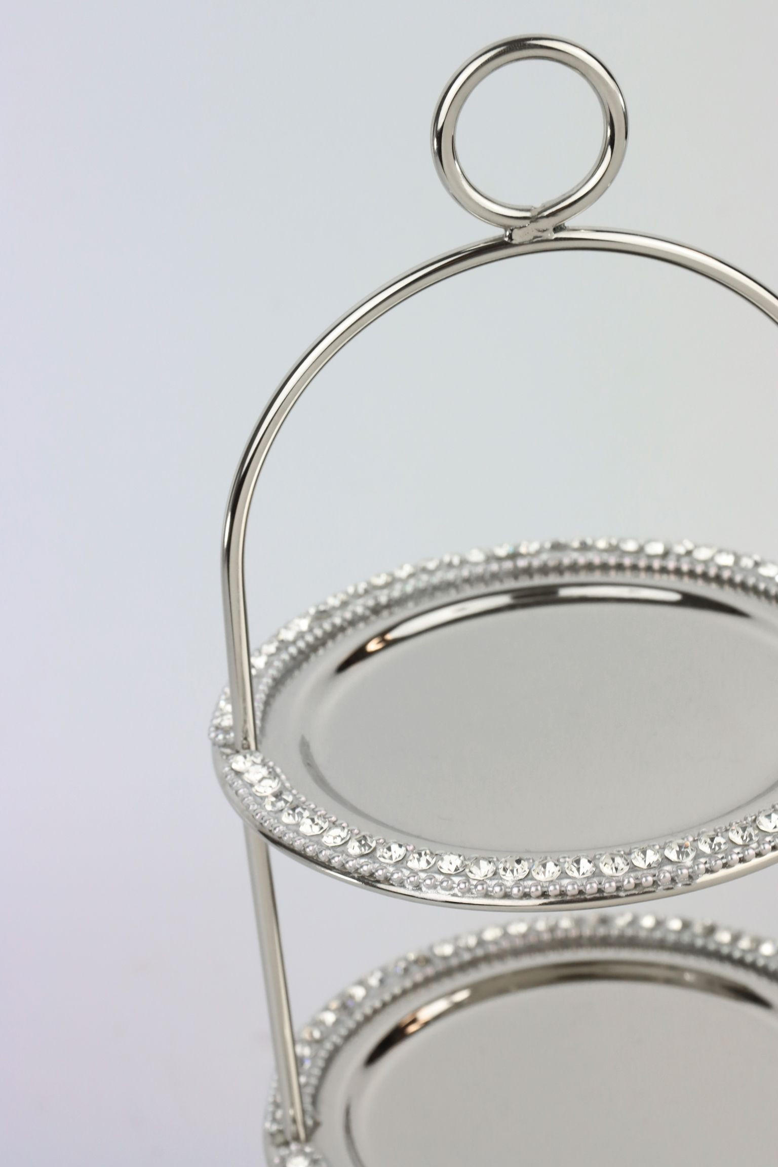 ETAGERE Cristallo ø11,5x29cm - Silberfarben, Metall (11.5/29cm) - FURNARO