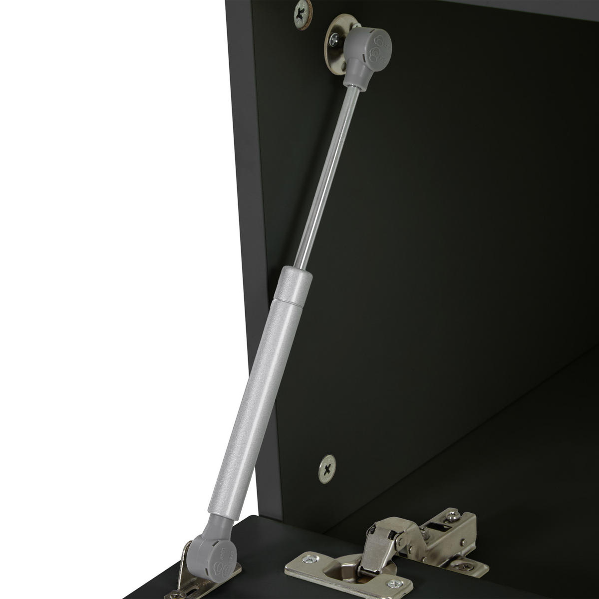 GARDEROBE-SET in Schwarz Highboard mit Bank offene Aufbewahrung 6 goldene Haken multifunktional , B120/T40/H191.5cm - Goldfarben/Schwarz, Holzwerkstoff/Metall (120/191/40cm) - STILVORA