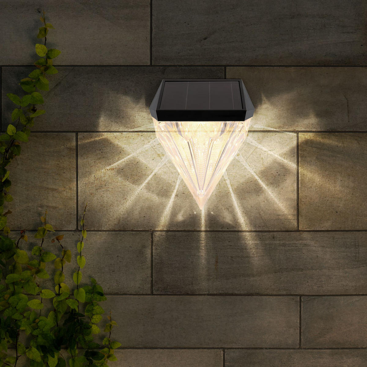 LED AUSSEN-WANDLEUCHTE Klar Diamant-Design - Klar, Kunststoff (5.4/12/9.8cm) - Globo Lighting