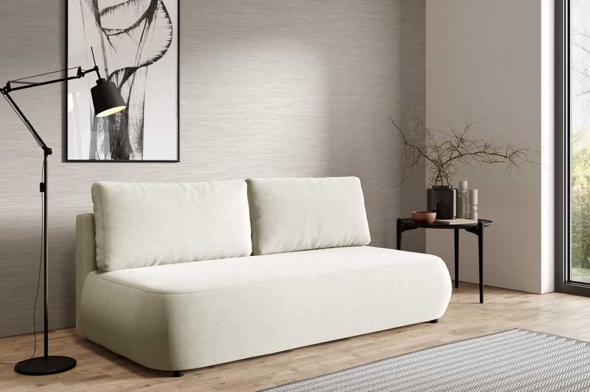SCHLAFSOFA mit Bettkasten Weiß - Schwarz/Weiß, Holz/Holzwerkstoff (210/82/106cm) - Furnisell