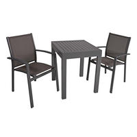 GARTEN-SITZGRUPPE Chiara 3-teilig Gartenmöbel-Set - Dunkelgrau, Kunststoff - DELUKE