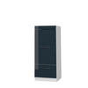 MIKROWELLENSCHRANK Fame-Line Dunkelblau Hochglanz 60 cm - Weiß/Dunkelblau, Holzwerkstoff (60/153.6/58.1cm) - Vicco