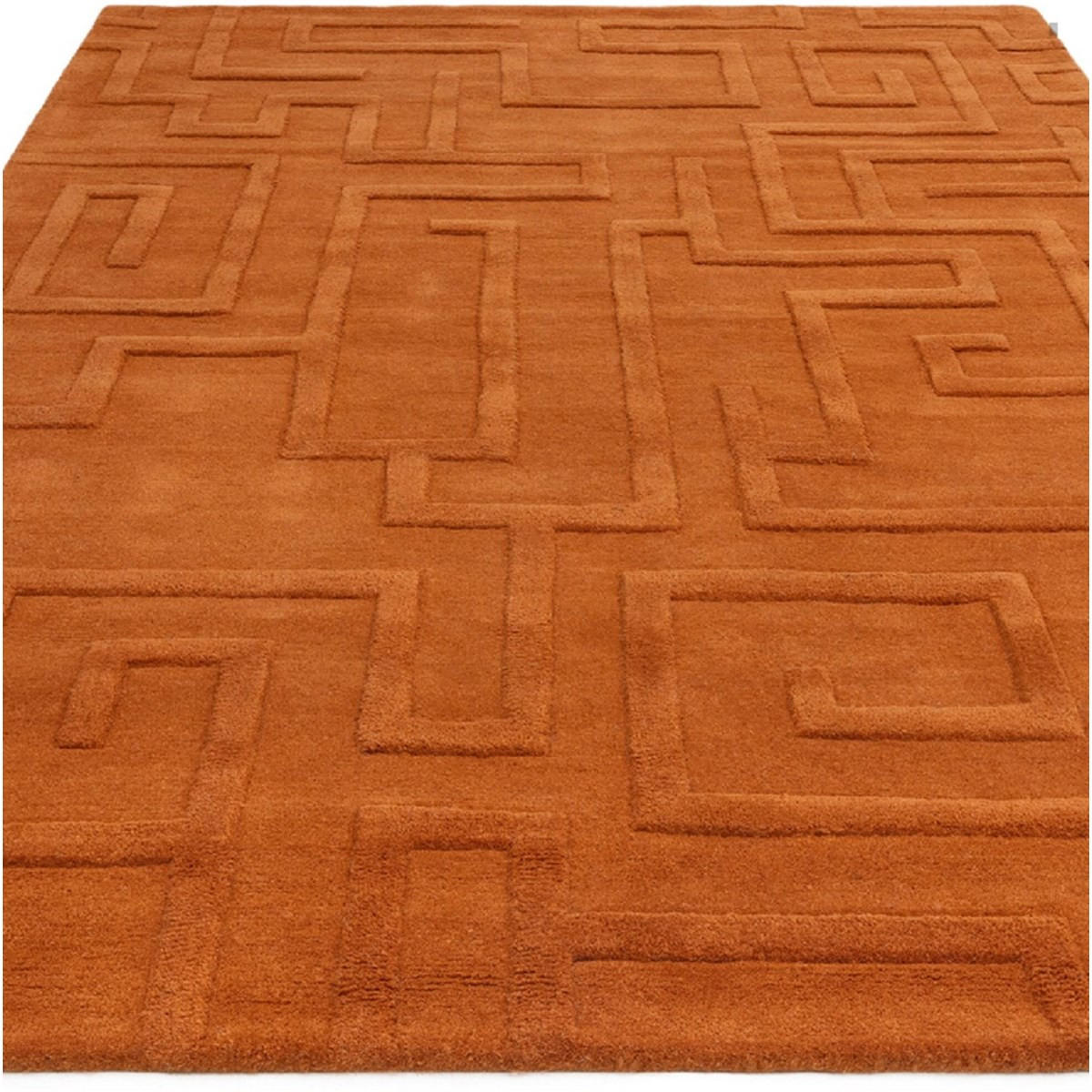 TEPPICH Moderner handgetufteter aus reiner Wolle für Wohn- und Schlafzimmer ZEMA Orange 120 x 170 cm - Orange, Naturmaterialien (120/170cm) - Novatrend