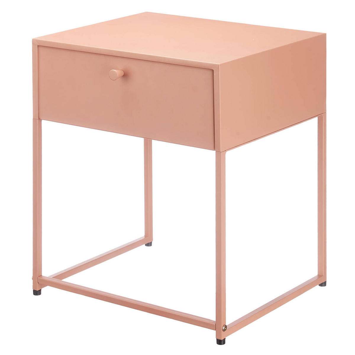 BEISTELLTISCH Metall mit Schublade 35/42/50 cm - Rot, Metall (35/42/50cm) - Giftdecor