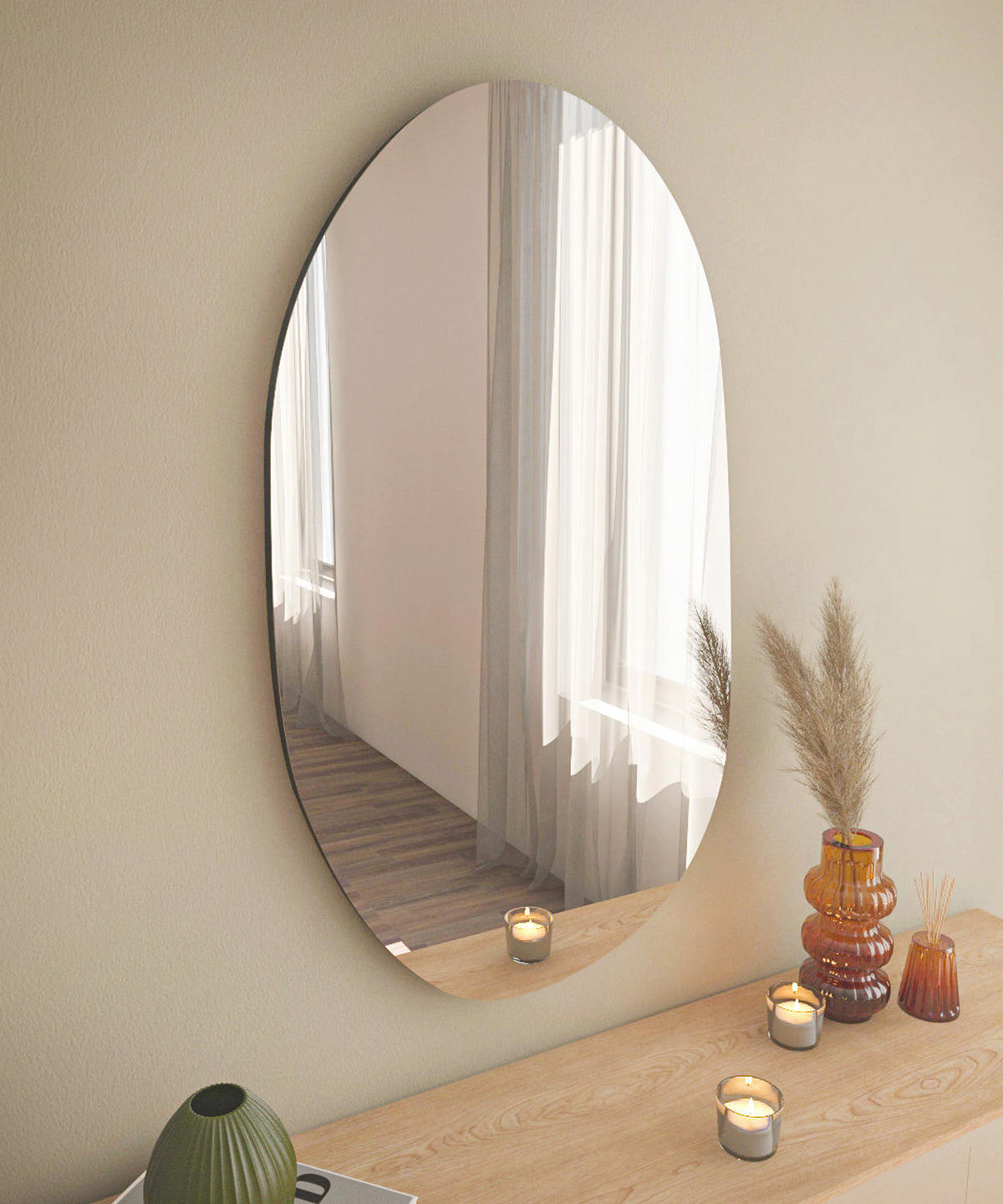 SPIEGEL Vanomi 52x89cm - Transparent, Holzwerkstoff (52/89/3.5cm) - moebel17