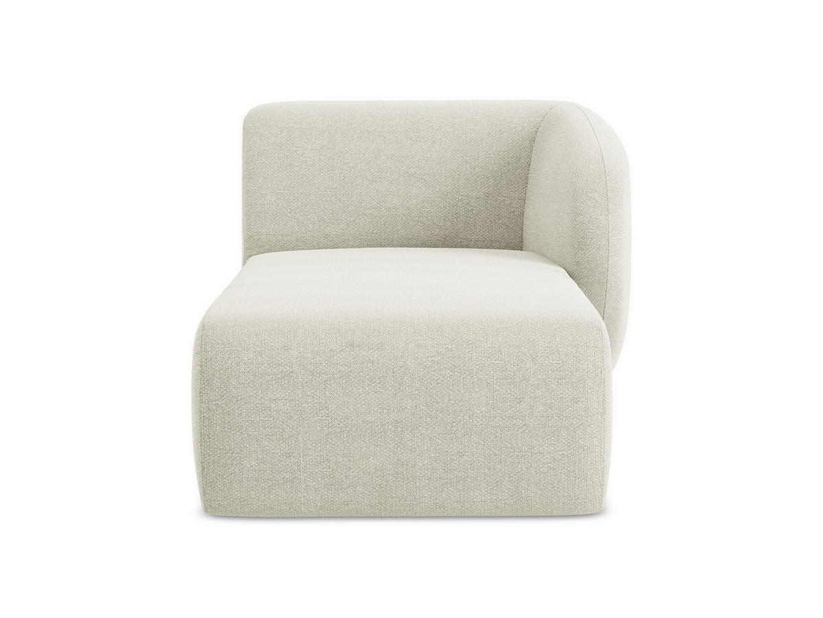 SOFAELEMENT Rechts Bouclé Stoff Beige - Sandfarben/Schwarz, Holzwerkstoff/Kunststoff (91/75/166cm) - Makamii