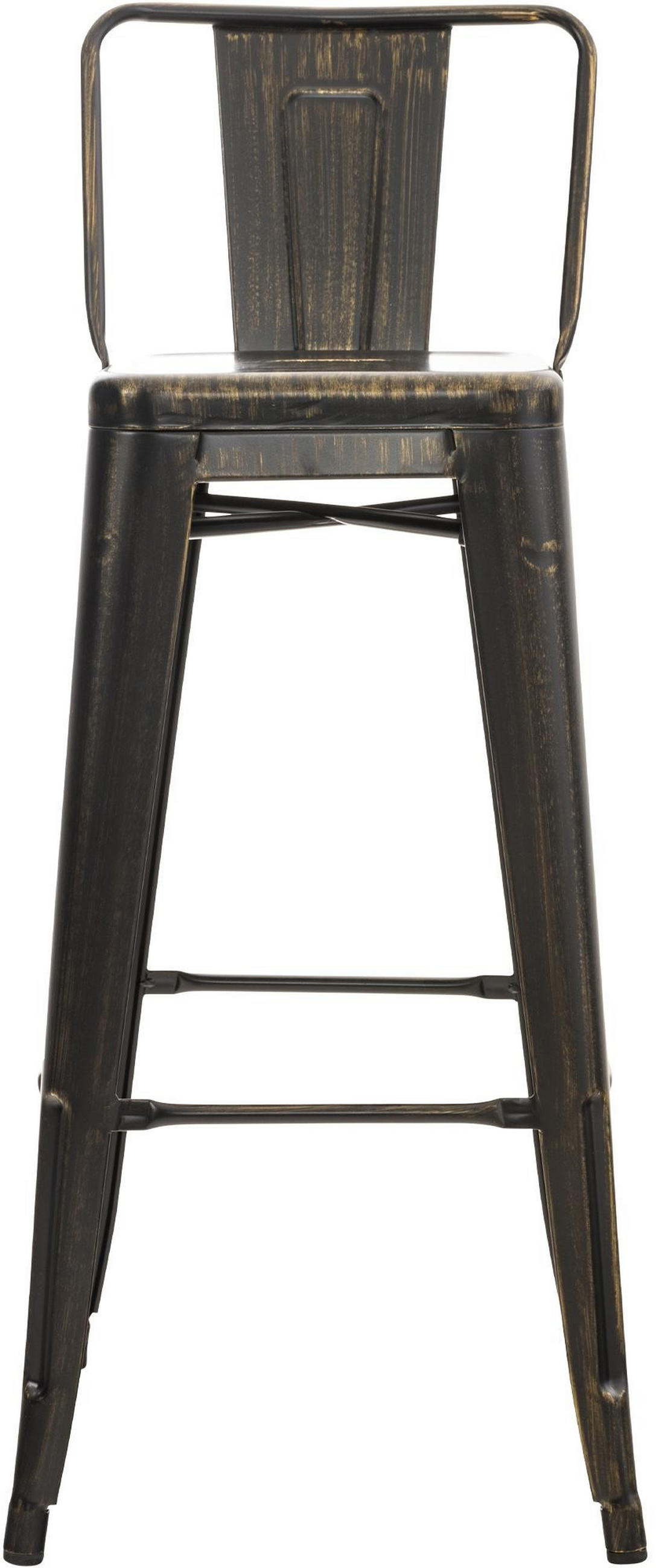 BARHOCKER Mason 2er Set 96x44x43 cm schwarz-gold - Schwarz, Metall (44/96/43cm) - furnicato