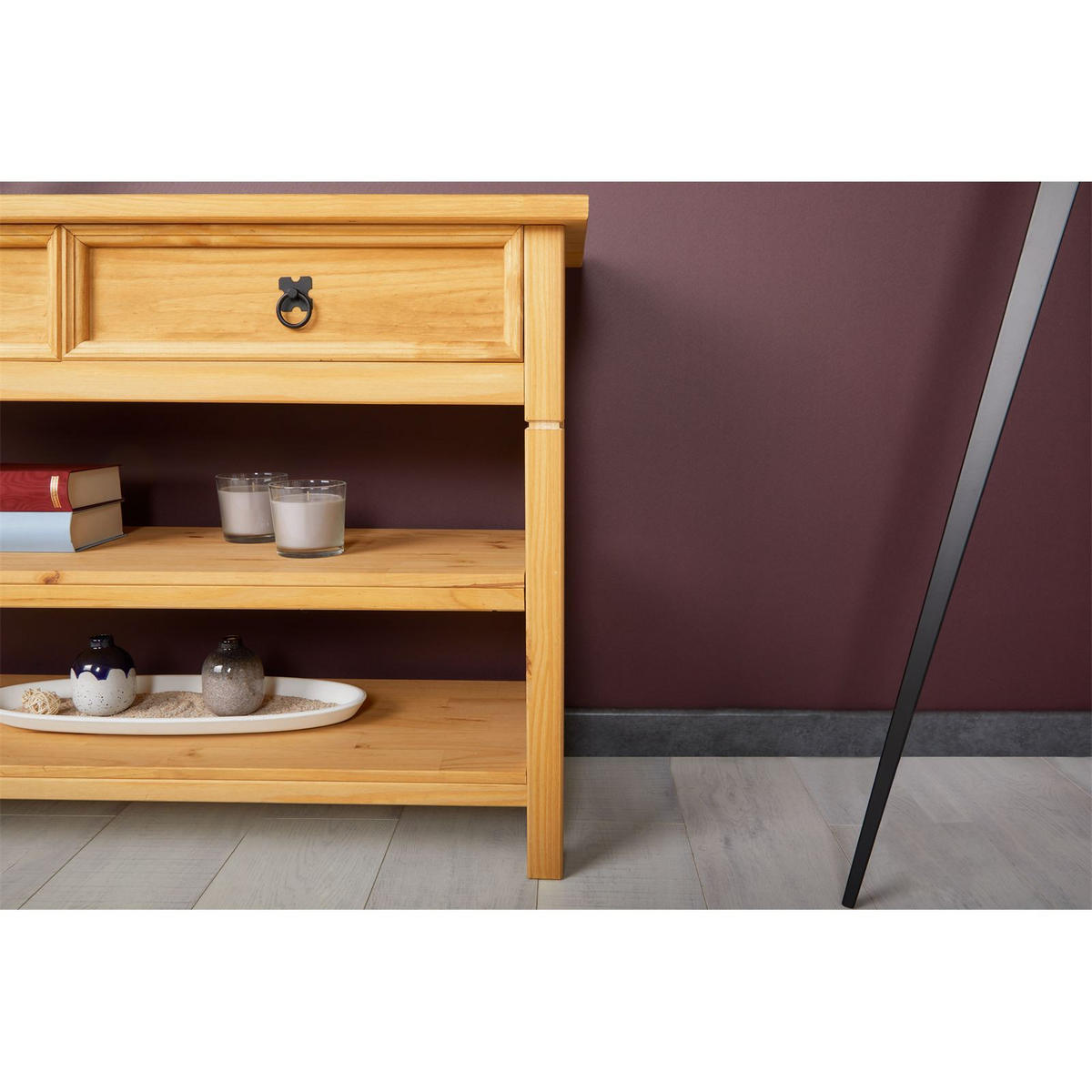 KONSOLENTISCH TEQUILA gebeizt/gewachst - Kieferfarben, Holz (37/110/78cm) - IDIMEX