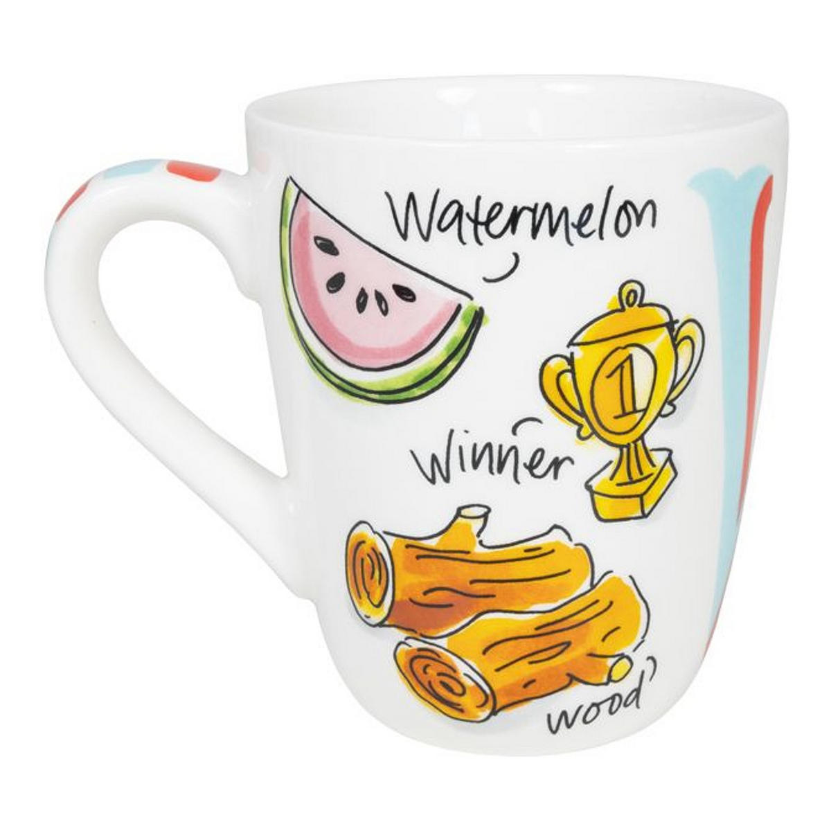 BECHER Liebesbrief W in Bunt - 350 ml - Multicolor, Keramik (0.35L) - Blond Amsterdam