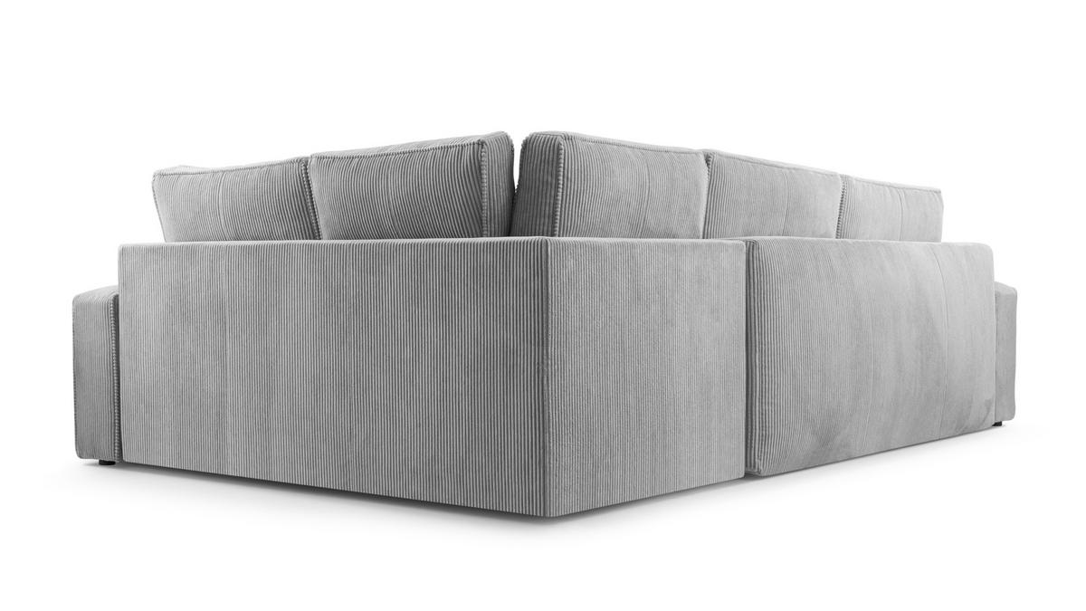 ECKSOFA L Form Treville Beige 296/196/94 cm – Rechts, mit Bettkasten und Schlaffunktion - Beige/Schwarz, Kunststoff/Textil (296/196cm) - AX Living