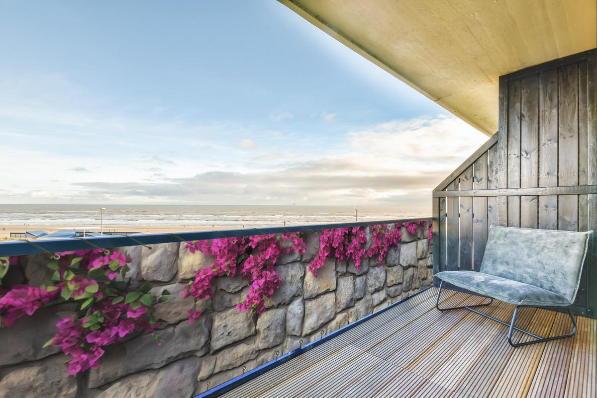 BALKON-SICHTSCHUTZ Bougainvillea - Steinmauer - Rosa - Magenta, Kunststoff (500/100cm) - MuchoWow