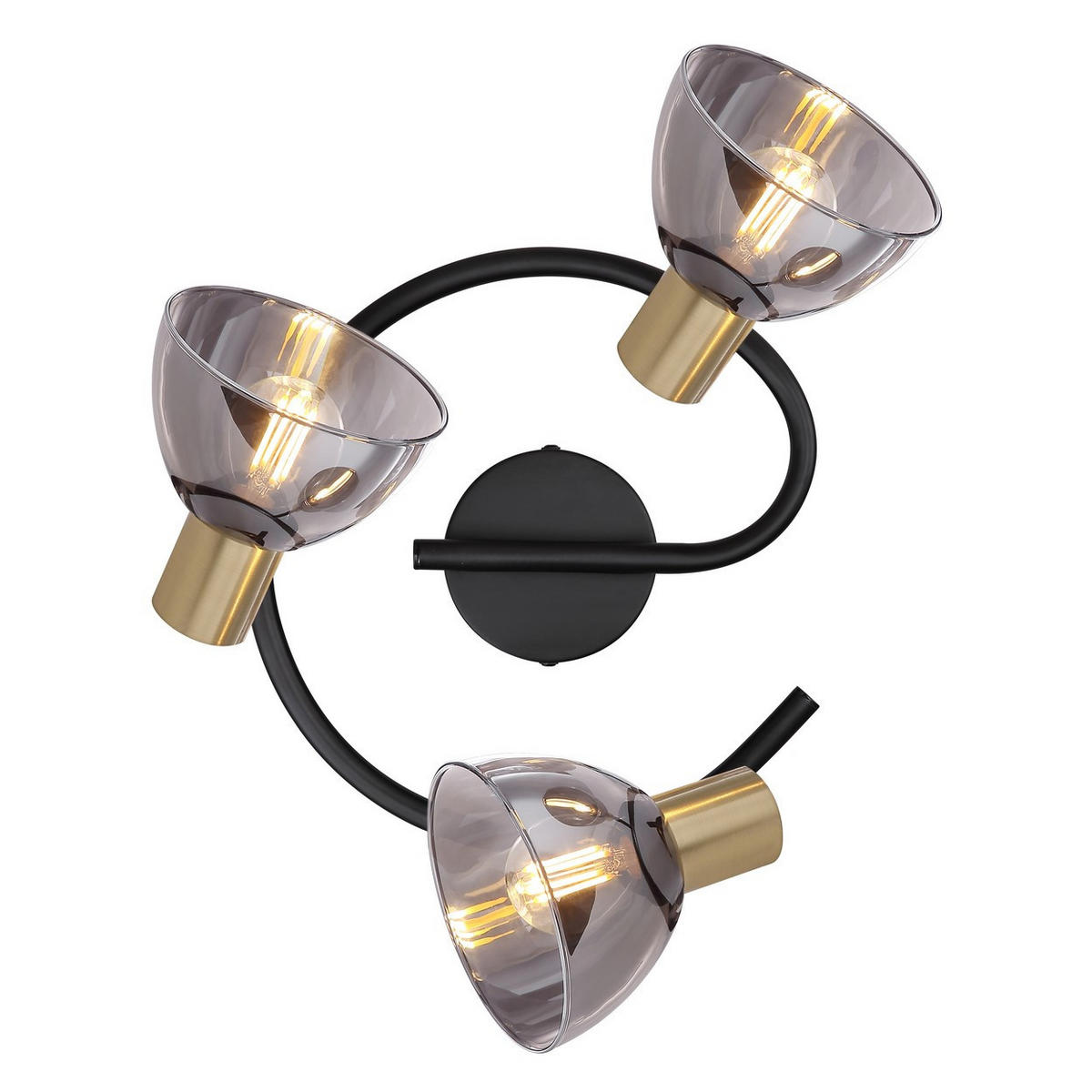 LED DECKENLEUCHTE Metall Schwarz matt mit Glas - Schwarz, Glas (25/25/17.5cm) - Globo Lighting
