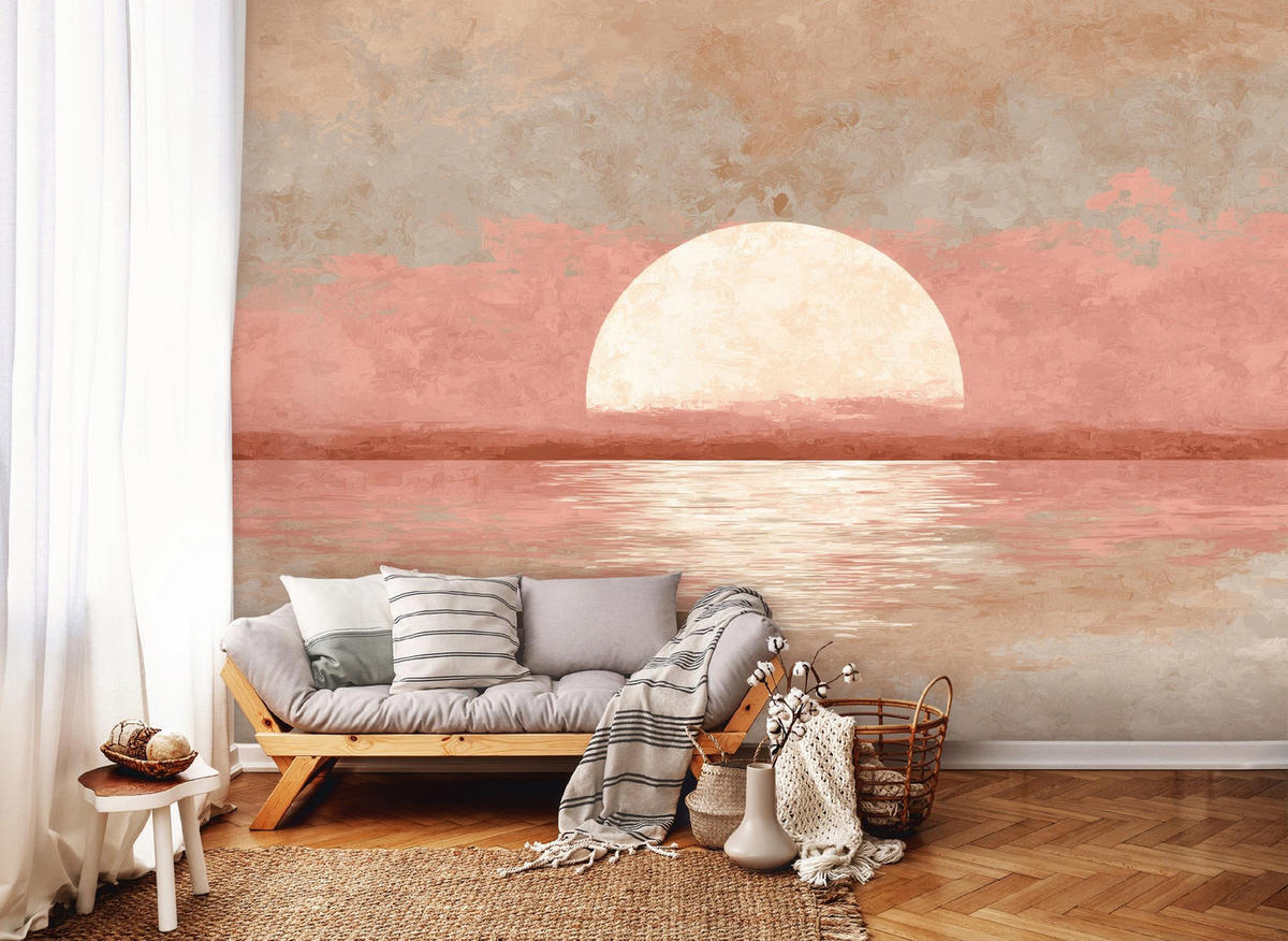 FOTOTAPETE Abstrakt Beton Rosa 300x210 cm - Multicolor, Papier (300/210cm) - Wallarena