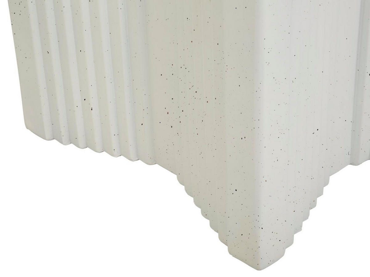BEISTELLTISCH Arc, cremefarben, Magnesiumoxid (MgO), 40,5 x 40,5 x 50,5 cm - Creme, Stein (40.5/40.5/50.5cm) - Mauro Ferretti