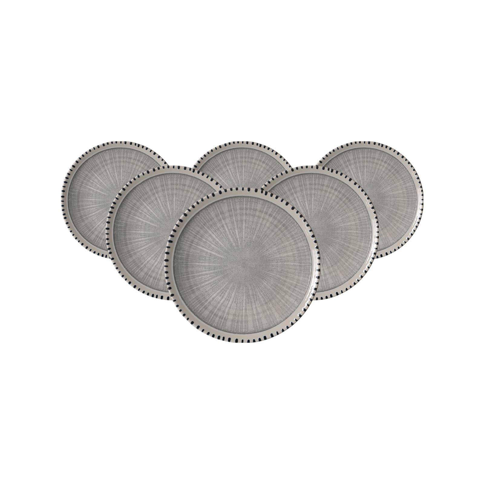 DESSERTTELLER Natura Grau ø 20,5 cm 6er Set - Grau, Keramik (20.5cm) - Ritzenhoff Breker