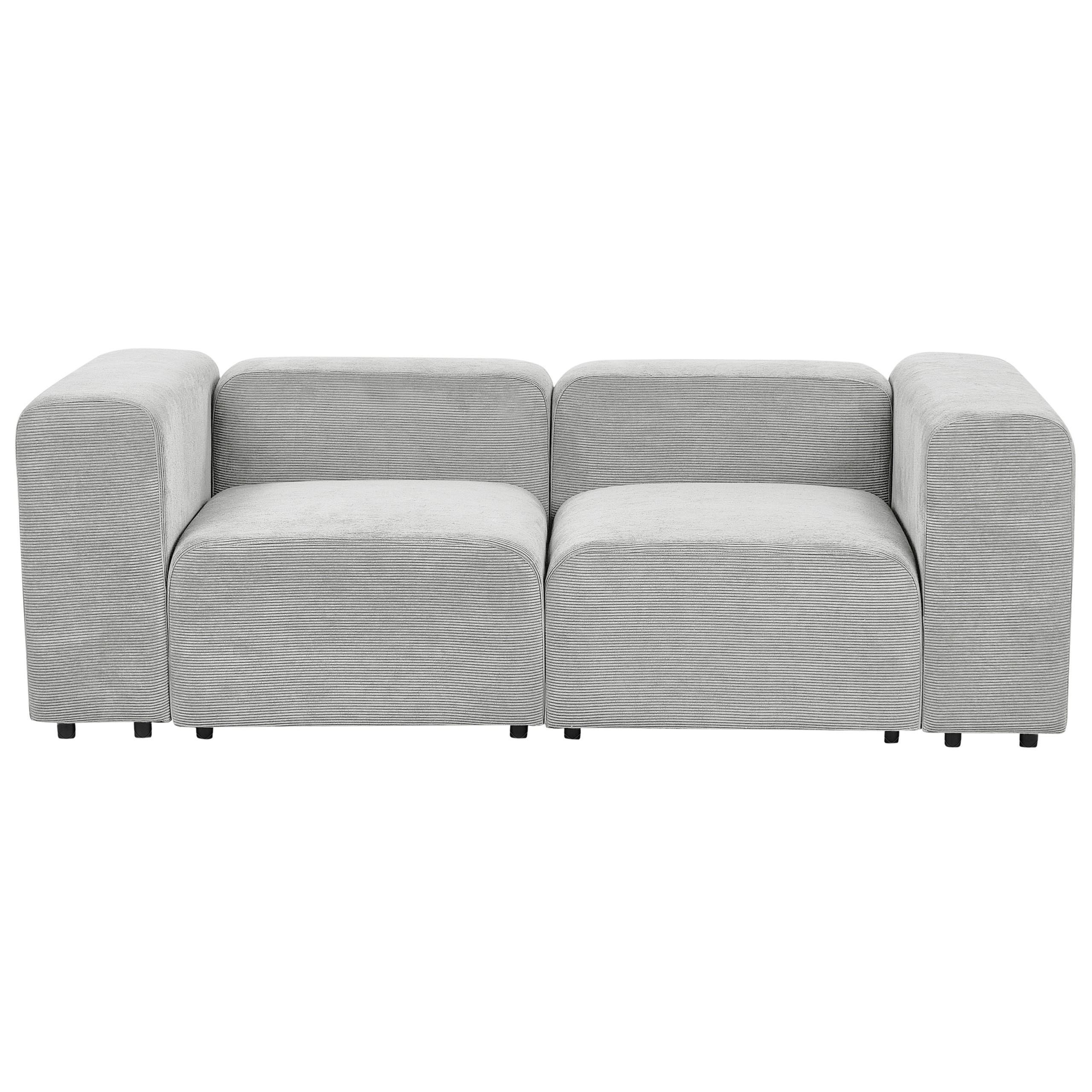 2-SITZER-SOFA Cord grau Falsterbo - Grau, Textil (204/70/105cm) - Beliani
