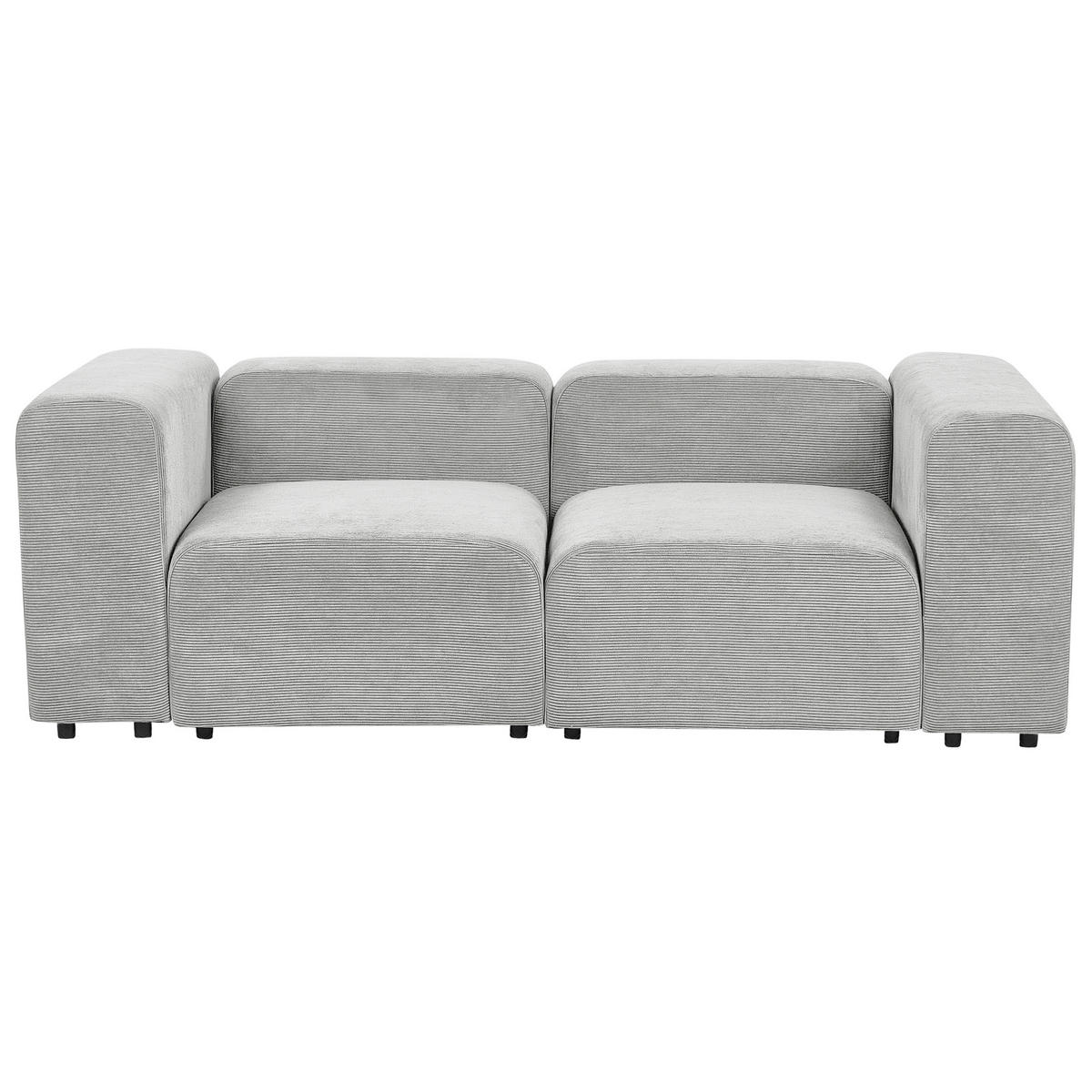 2-SITZER-SOFA Cord grau Falsterbo - Grau, Textil (204/70/105cm) - Beliani