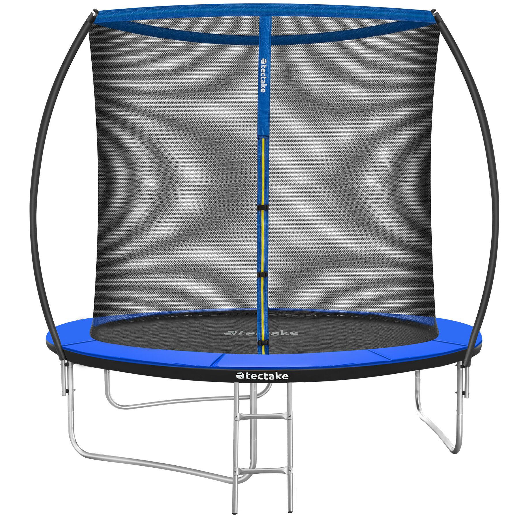 TRAMPOLIN Jumpy,inklusive Einstiegsleiter,schwarz/blau - Blau/Schwarz, Metall (260/250/260cm) - tectake