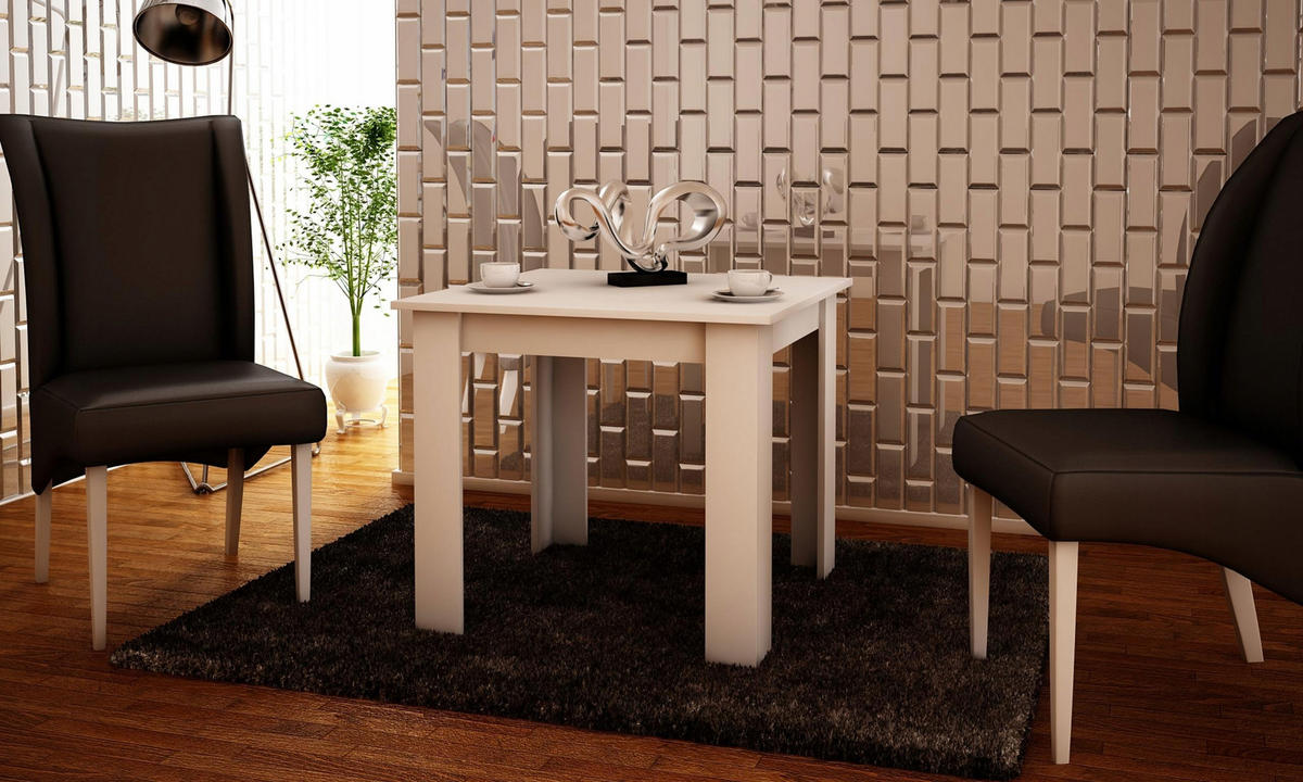 TISCH Kongo Weiß 80/80/75 cm Schlichte - Weiß, Holzwerkstoff (80/80/75cm) - Matkam Möbel