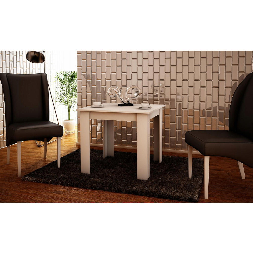 Thumbnail - Matkam Möbel Tisch, Weiß, Holzwerkstoff, 80x75x80 cm, Esszimmer, Tische, Esstische