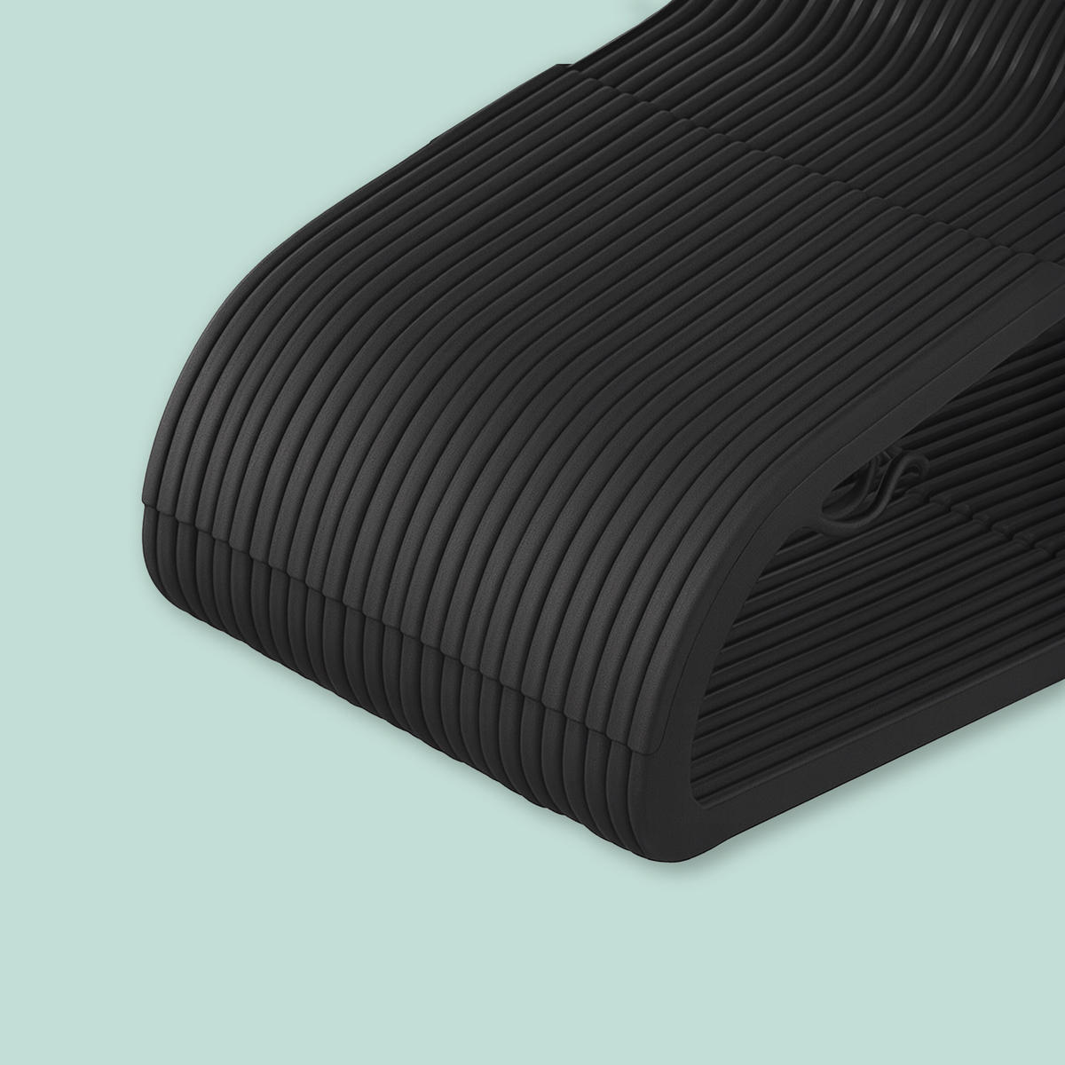 VEŠIAK na šaty - čierna, kov/plast (0.5cm) - Relaxdays