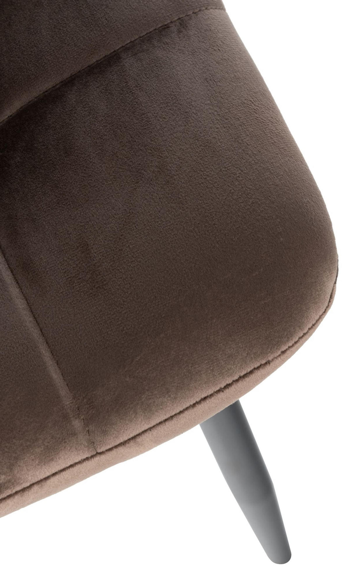 STUHL 4er Set Samt Braun - Schwarz/Braun, Textil/Metall (45/84/55cm) - CLP