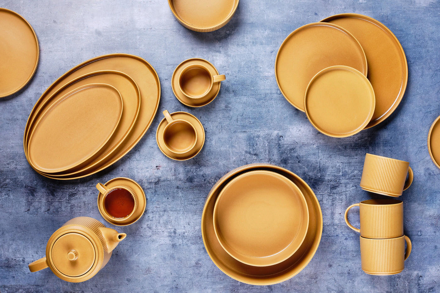 SCHALEN Scandi Ø12cm - 4er-Set - Ocre - Gelb, Keramik (12cm) - Björn