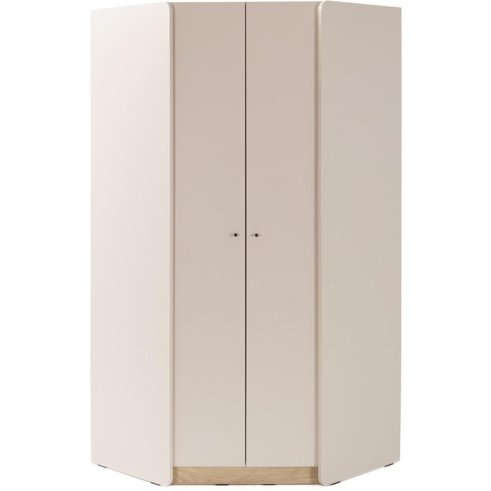 ECKSCHRANK Alex mit 2 Türen, Beige Sand - Beige/Schwarz, Holzwerkstoff (95/195/95cm) - Beautysofa
