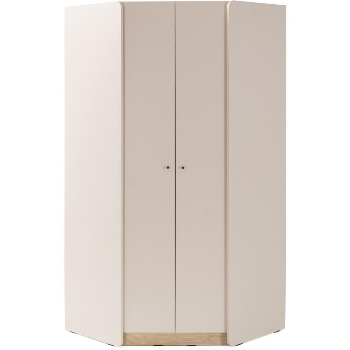ECKSCHRANK Alex mit 2 Türen, Beige Sand - Beige/Schwarz, Holzwerkstoff (95/195/95cm) - Beautysofa