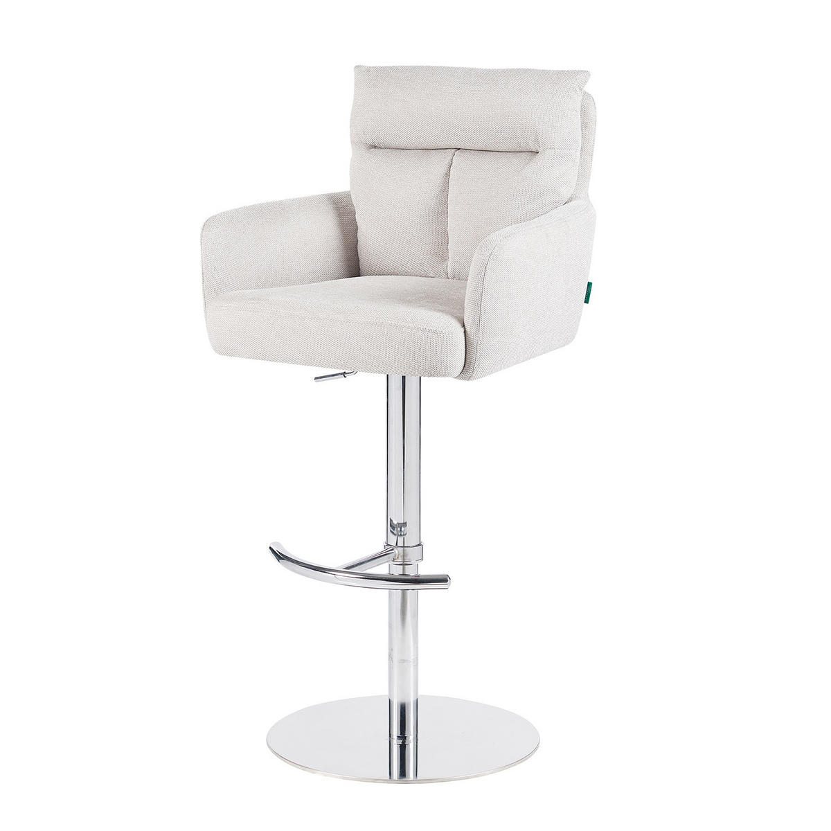 BARHOCKER Leo - Chromfarben/Creme, Textil/Metall (54/96/57cm) - DUBI Möbel