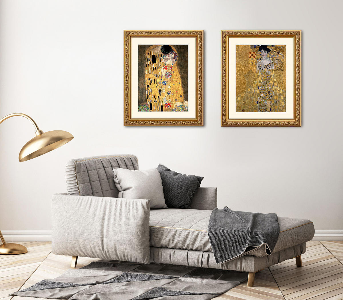 BILD gerahmt 53x63 cm Gustav Klimt "Portrait of Adele Bloch-Bauer" - Gelb, Holz (53/63cm) - artissimo