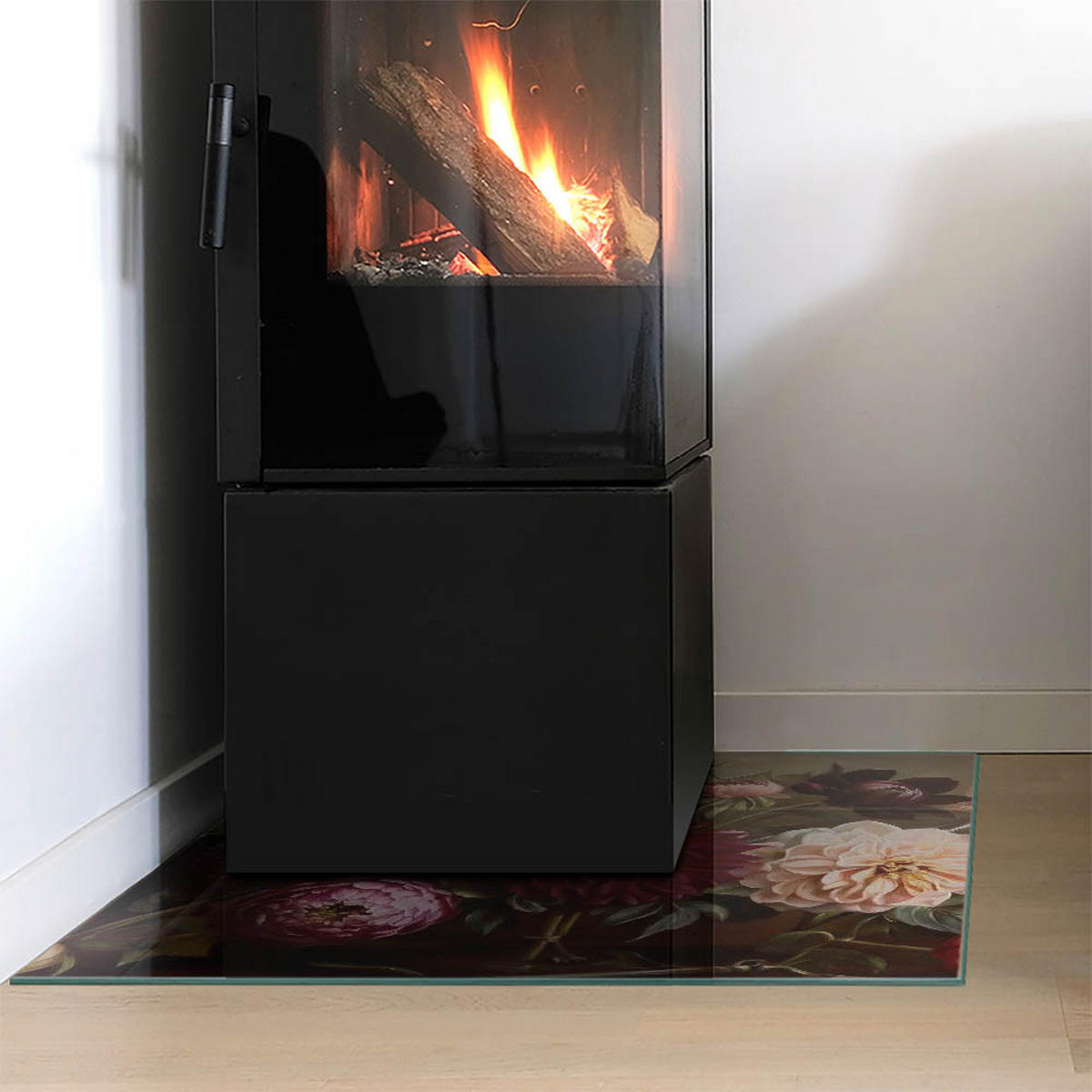 GLASPLATTE für Kamin 60x60 cm Bordeaux - Weinrot, Glas (60/60/0.4cm) - ArtPrintCave