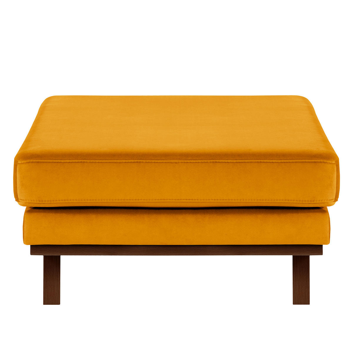 POLSTERHOCKER - Gelb/Buchefarben, Buchenholz/Textil (85/43/60cm) - home24