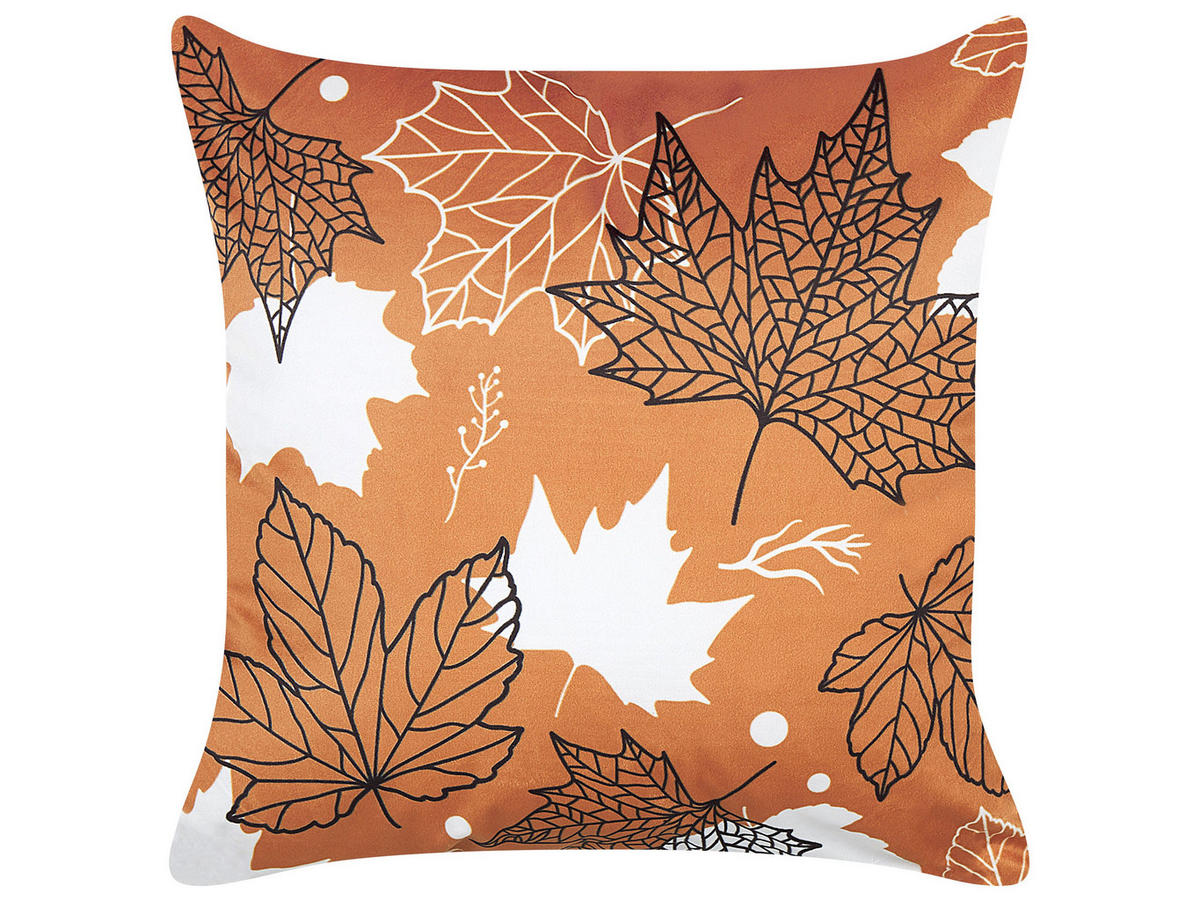 DEKOKISSEN Orange 45/45 cm Poinsettia - Orange, Textil (45/45cm) - Beliani