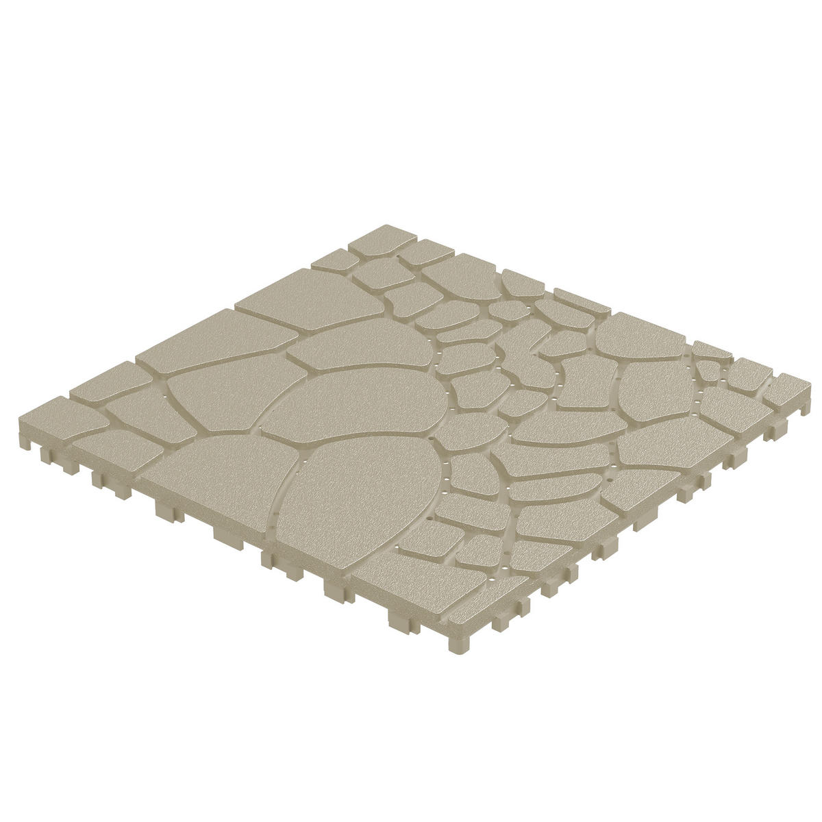 TERRASSENFLIESE 30.5/30.5/2 Beige, 12"x12" Quadratisch, Plastik 44 Stück - Beige, Kunststoff (30/30/2cm) - Oxeza